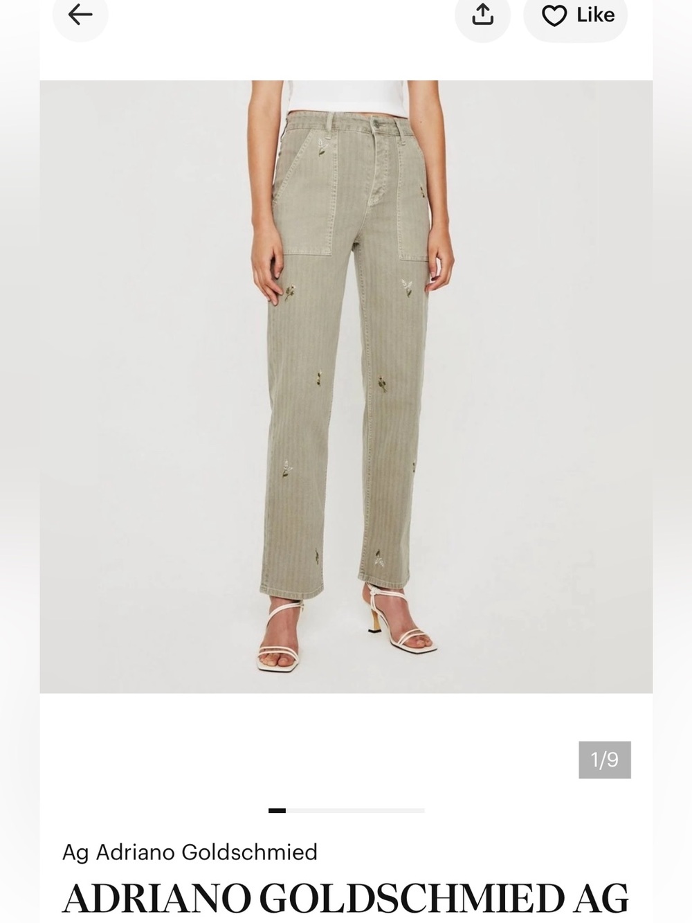 Agolde Olive Green Straight-Leg Jeans